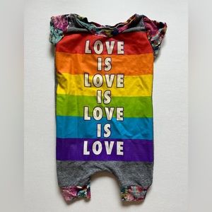 Handmade Love is Love‎ T-shirt Baby Floral Rainbow Romper - Mountain Babes